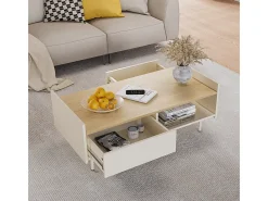 Mesa de centro creme 100x50x40 velina