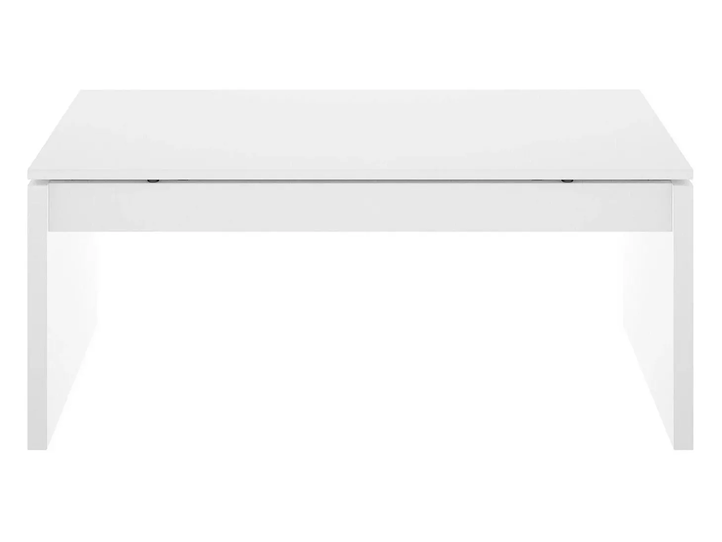 Mesa de centro Cuar, Porta-revistas da sala com compartimento de arrumação, Mesa de centro baixa elevada, 102x50h43 cm, Branco