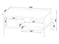 Mesa de centro Daria caxemira 69cm