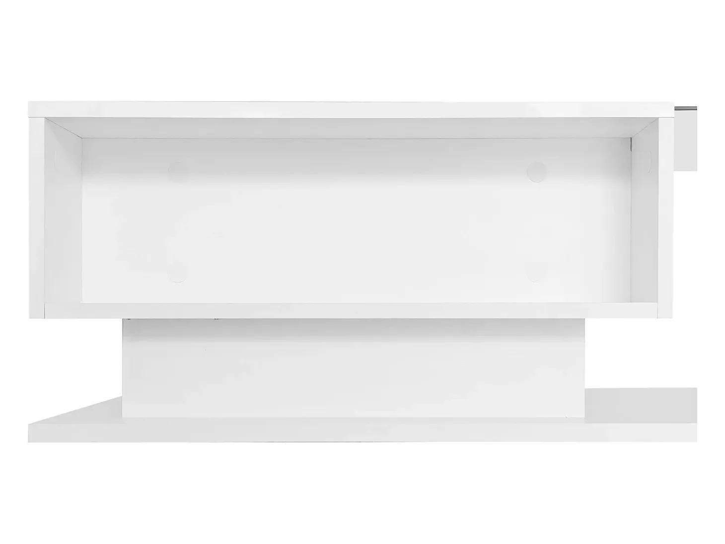 Mesa de centro de design com LED inteligente, branco brilhante e vidro integrado, 100x50 cm