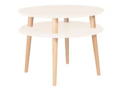 Mesa de centro de dois níveis dimensões 57 cm x 45 cm de altura Ufo Branco Giz