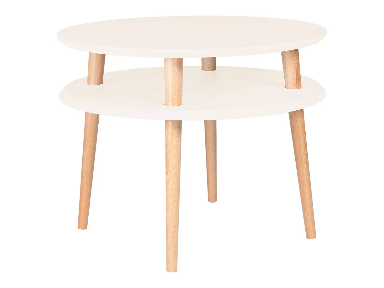 Mesa de centro de dois níveis dimensões 57 cm x 45 cm de altura Ufo Branco Giz