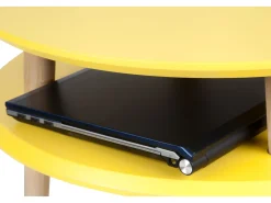 Mesa de centro de dois níveis Dmr. 70 cm x altura 45 cm Ufo Branco Giz