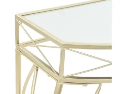 Mesa de centro de estilo francês metal 82x39x76 cm dourado PT705384