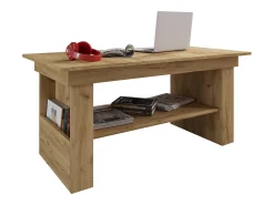 Mesa de centro de madeira VCM simples | Dimensões aprox. A. 52 x L. 115 x P. 58 cm | Mesa sala de estar - Kobila altura ajustável extensível (carvalho mel)