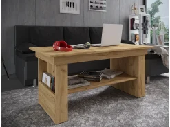Mesa de centro de madeira VCM simples | Dimensões aprox. A. 52 x L. 115 x P. 58 cm | Mesa sala de estar - Kobila (carvalho mel)