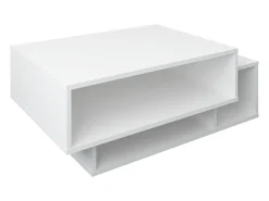 Mesa de centro de madeira VCM | Mesa de sofá com espaço de armazenamento suficiente | Dimensões aprox. A. 35 x L. 88 x P. 50 cm | Mesa de estar - Runila (Branco)