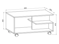 Mesa de centro de madeira VCM simples | Rodízios Sofáticos | Dimensões aprox. A. 41 x L. 80 x P. 50 cm | Mesa de centro dobrável - Stango L (Beech)