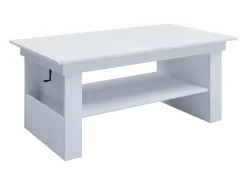Mesa de centro de madeira VCM simples | Dimensões aprox. A. 52 x L. 115 x P. 58 cm | Mesa para sala de estar - Kobila (Branco)