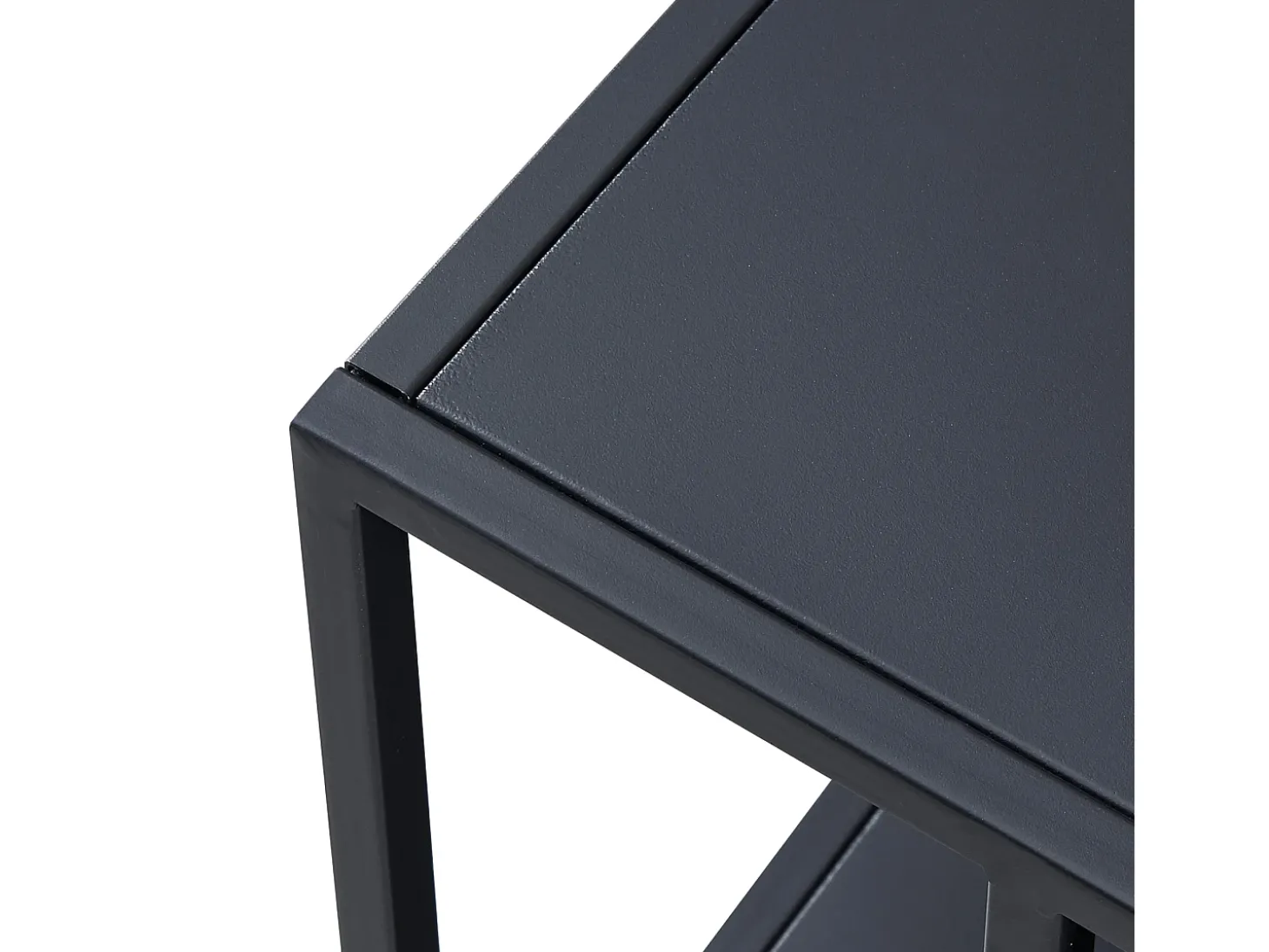 Mesa de centro de metal com dois níveis 47 x 110 x 55 cm preta 03_0008455