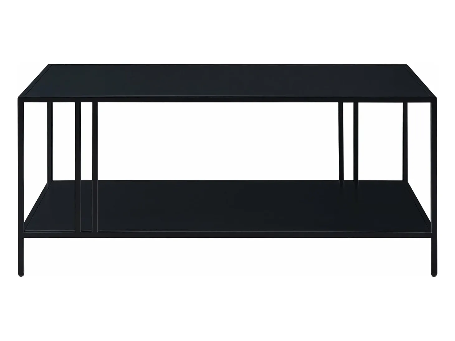 Mesa de centro de metal com dois níveis 47 x 110 x 55 cm preta 03_0008455