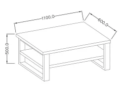 Mesa de centro desenhada da coleção MILO na cor carvalho. Móvel ideal para a sua sala de estar.