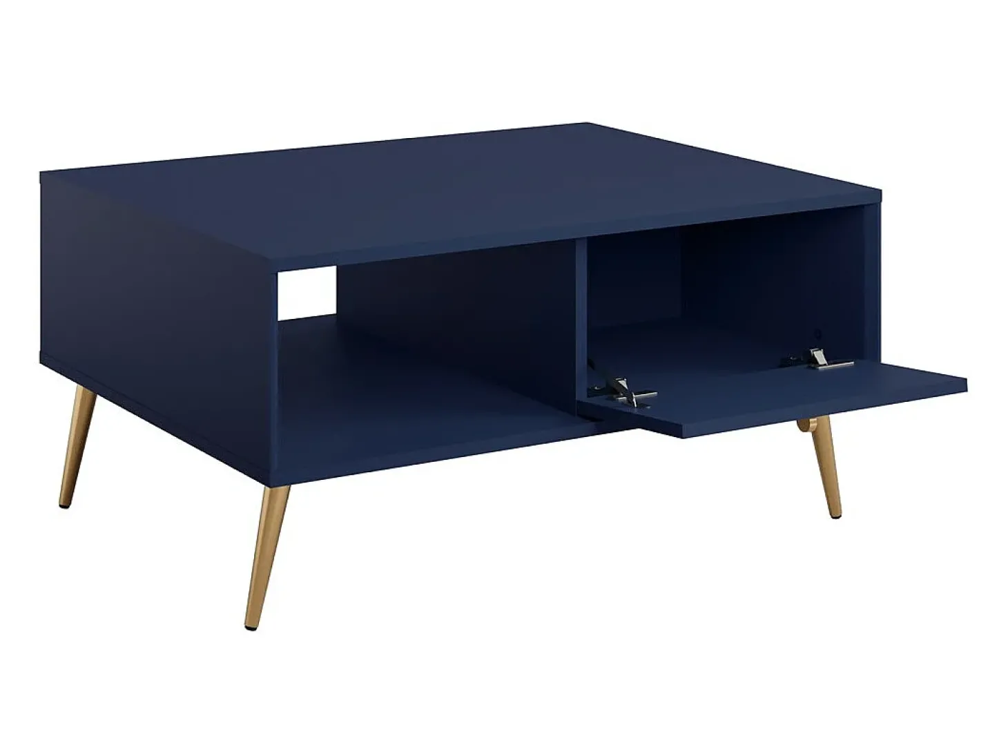 Mesa de centro design AZURÉA – Nicho + 1 porta basculante – Azul profundo – 87x43x66 cm