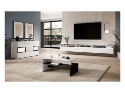Mesa de centro design coleção RAMOS preto e branco.
