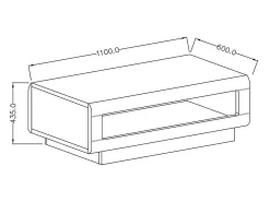 Mesa de centro design coleção BREDA na cor branca brilhante. Móvel ideal para sua sala de estar.