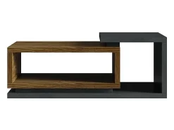 Mesa de centro design coleção BERGAME. Cores cinza e carvalho escuro. Estilo design.