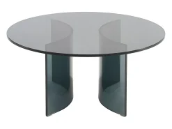 Mesa de centro design em vidro temperado - Antracite - OKLAMA