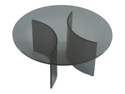 Mesa de centro design em vidro temperado - Antracite - OKLAMA
