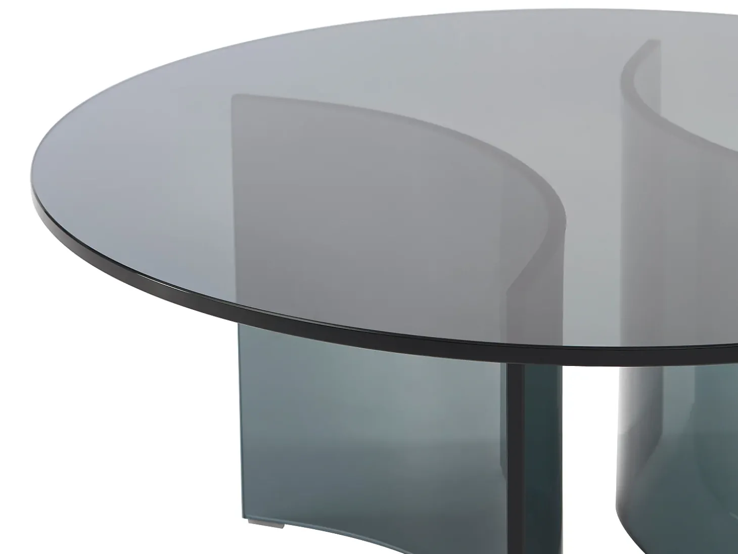 Mesa de centro design em vidro temperado - Antracite - OKLAMA