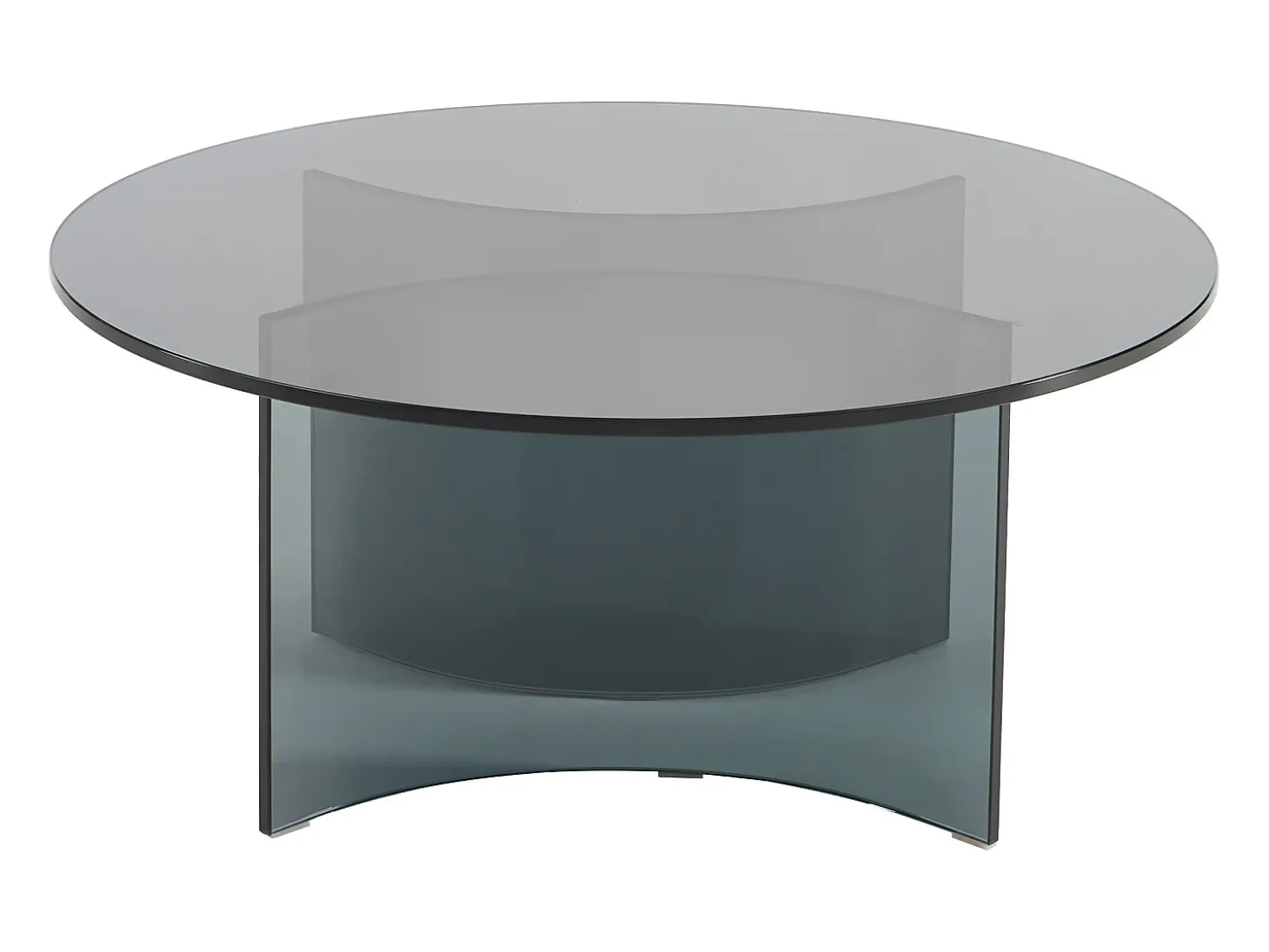 Mesa de centro design em vidro temperado - Antracite - OKLAMA