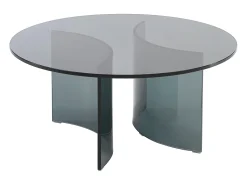 Mesa de centro design em vidro temperado - Antracite - OKLAMA
