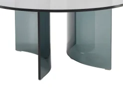 Mesa de centro design em vidro temperado - Antracite - OKLAMA