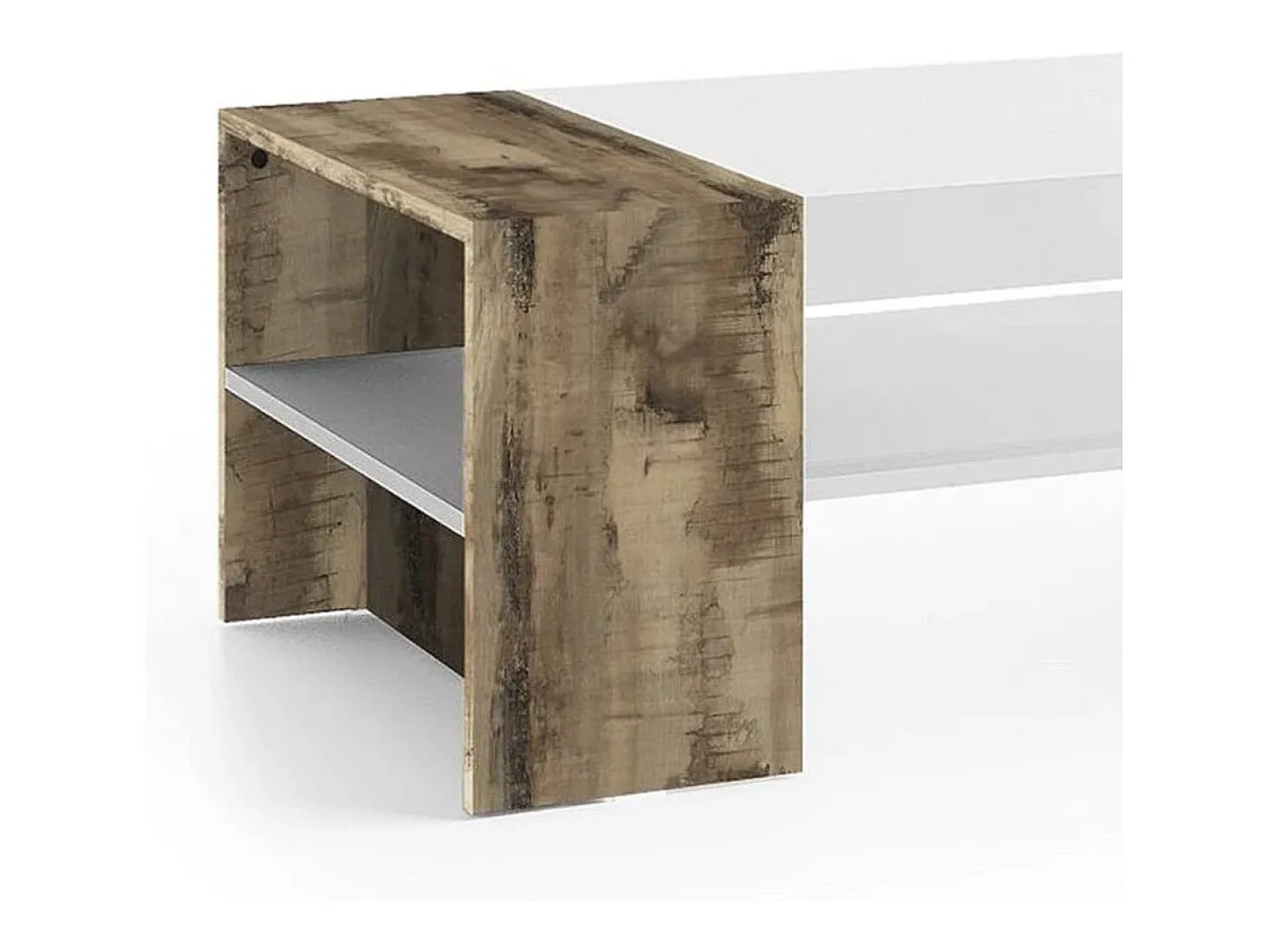 Mesa de centro Dfort, Mesa de centro baixa, Porta-revistas, 100% Fabricado na Itália, 110x60h40 cm, Branco brilhante e Bordo