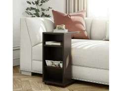 Mesa de centro Dgambazz, Mesa de café, Suporte de revistas para sofá, Prateleira para sala de estar, 30x40h63 cm, Antracite