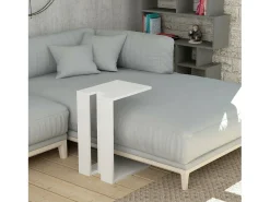 Mesa de centro Dghisolf, TavoA parte inferior do café, Porta-revistas para sofá, Prateleira para sala de estar, 30x40h57 cm, Branco