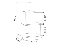 Mesa de centro Dpittali, Mesa basSou de café, porta-revistas para sofá, prateleira para sala de estar, 42x30h72 cm, branco e carvalho