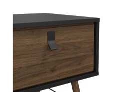 Mesa de centro Dvalot, Mesa de centro baixa, Porta-revistas para sofá, Estante de sala, 102x48 h50 cm, Preto e Nogueira