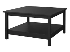 Mesa de centro Dvalzani, Mesa de centro baixa, Porta-revistas para sofá, Estante de sala, 81x81 h45 cm, Preto