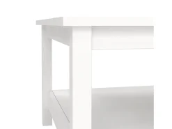 Mesa de centro Dvalzani, Mesa de centro baixa, Porta-revistas para sofá, Estante de sala, 81x81 h45 cm, Branco