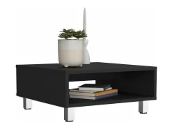 Mesa de centro Eclipse em melamina com prateleiras inferiores e 4 pés , preto , 26.9 cm X 60 cm X 60 cm