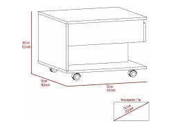 Mesa de centro elevável Luanda, com rodízios, 38.86 cm X 54.86 cm X 49.78 cm , Preto