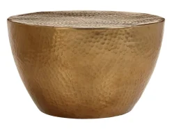Mesa de centro em alumínio martelado Ø 50x30 cm bronze PT310249