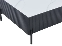 Mesa de centro em cerâmica, MDF e metal - Preto e branco - CYNDORA