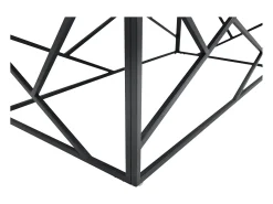 Mesa de centro em cerâmica e metal - Efeito mármore branco e preto - MELRONE