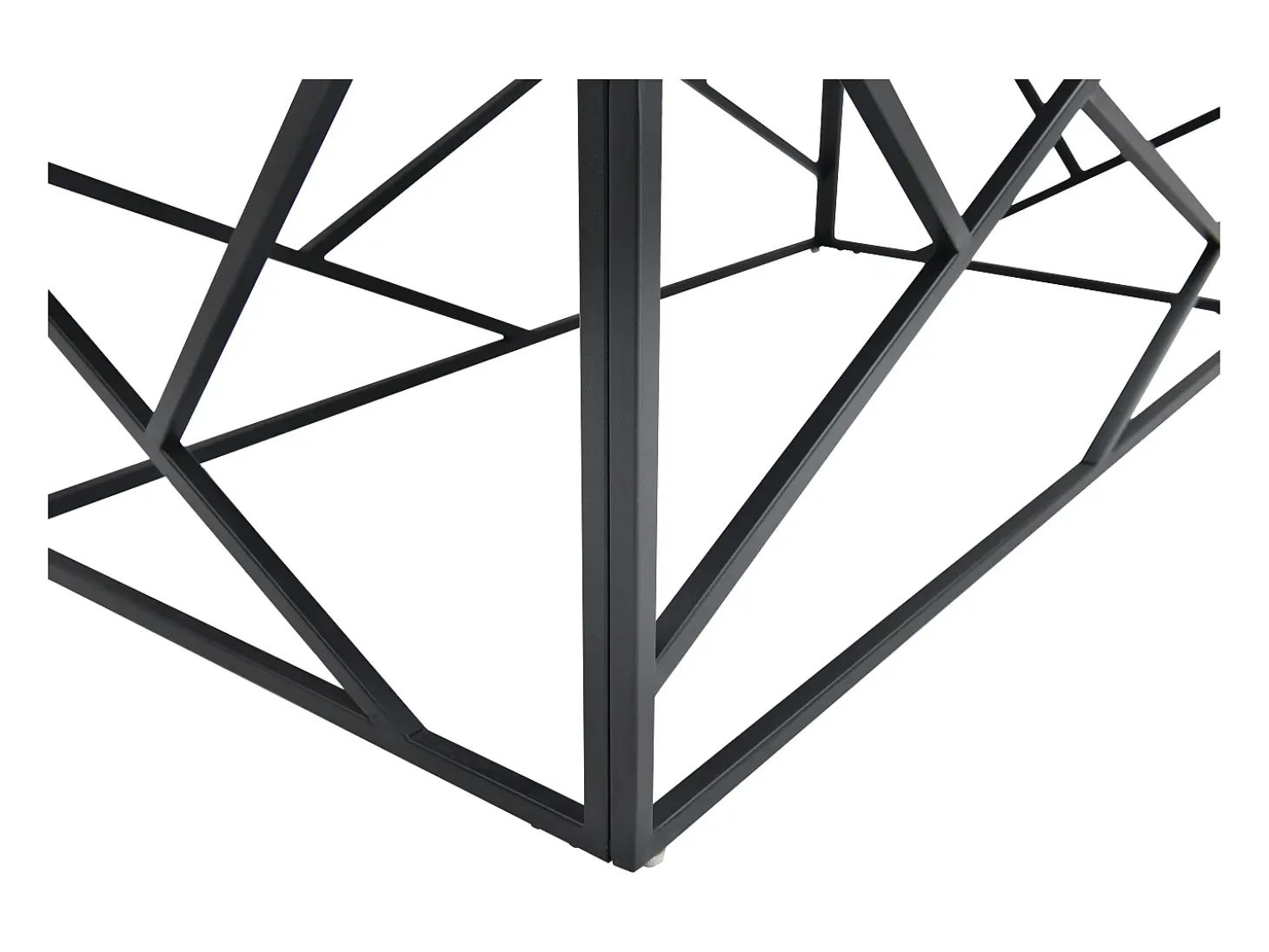 Mesa de centro em cerâmica e metal - Efeito mármore branco e preto - MELRONE