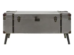 Mesa de centro em MDF e alumínio 102x51x47,5 cm
