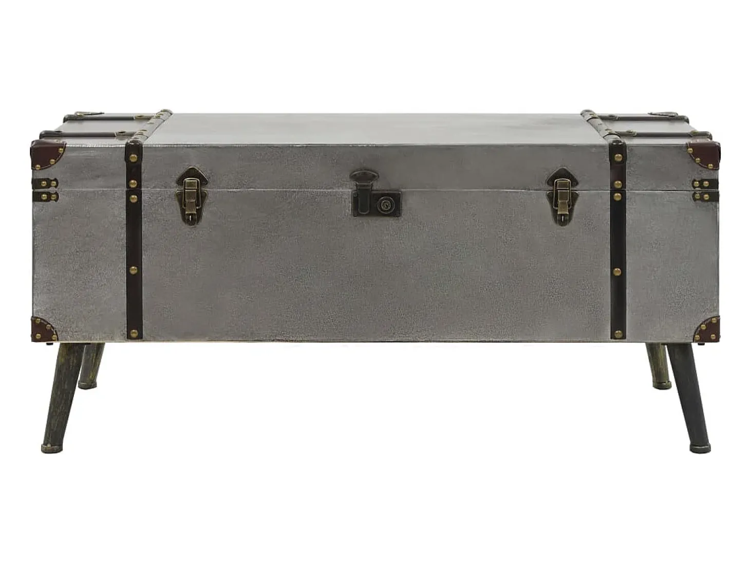 Mesa de centro em MDF e alumínio 102x51x47,5 cm