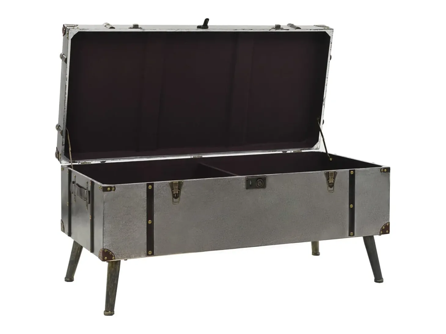 Mesa de centro em MDF e alumínio 102x51x47,5 cm