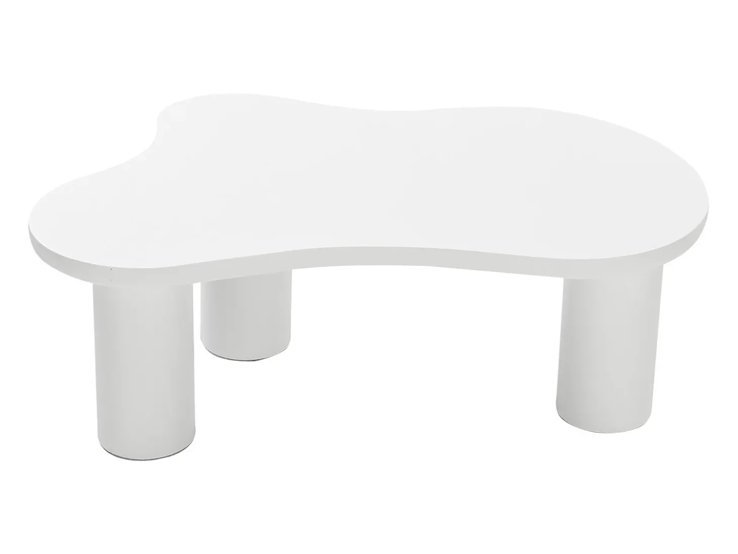 Mesa de centro em MDF e PVC - tampo irregular em forma de nuvem - Branca