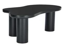 Mesa de centro em MDF e PVC - tampo irregular em forma de nuvem - Preto