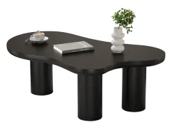 Mesa de centro em MDF e PVC - tampo irregular em forma de nuvem - Preto