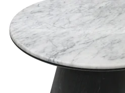 Mesa de centro em mármore e folheado de carvalho - Preto - SADURA