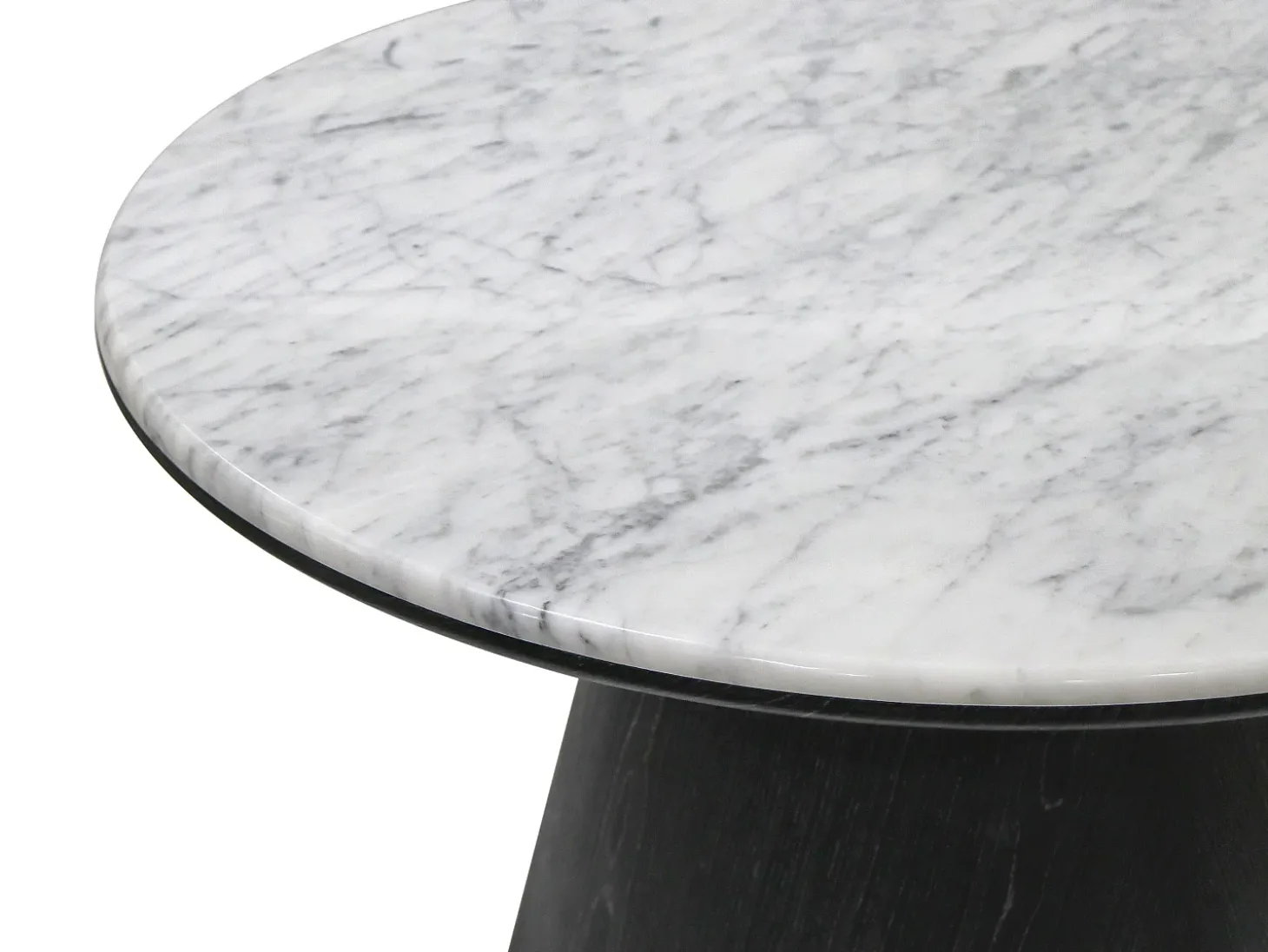 Mesa de centro em mármore e folheado de carvalho - Preto - SADURA
