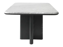 Mesa de centro em mármore e folheado de freixo - Branco e preto - ZANESKA