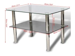 Mesa de centro em vidro, 2 camadas PT316385
