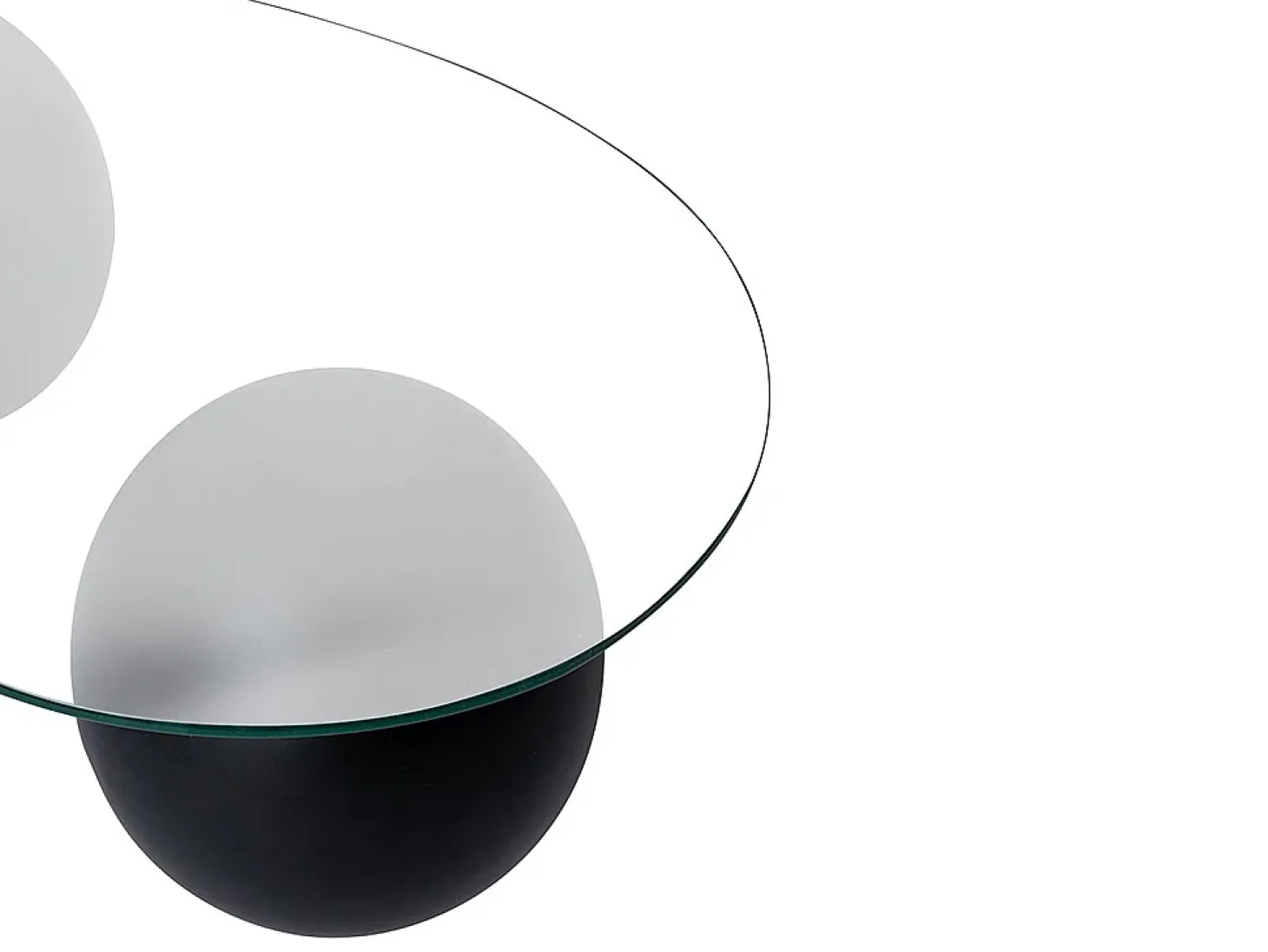 Mesa de centro em vidro temperado - Transparente e preto - DENISA